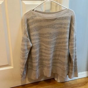 Taupe/Gray Striped Loft Sweater Large